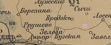 Genealogical map of Polesie 1874-1898