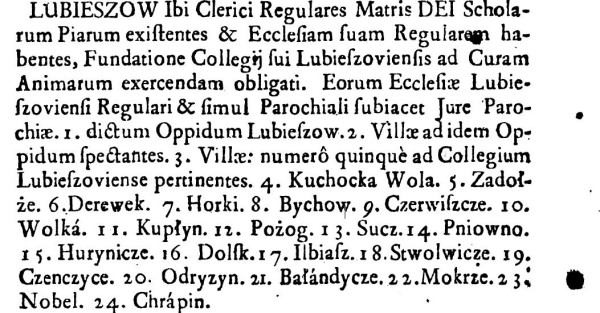 List of Christian Catholic settlements 1726