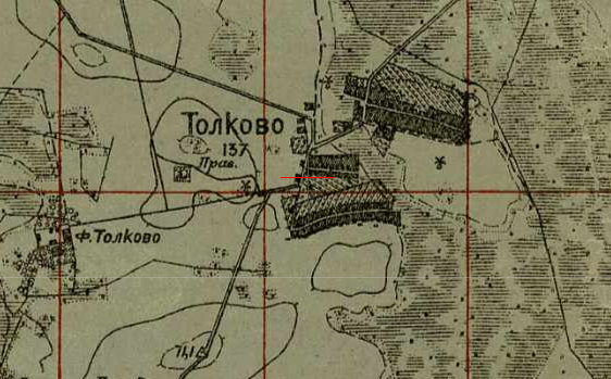 One-verst map of Tolkowo