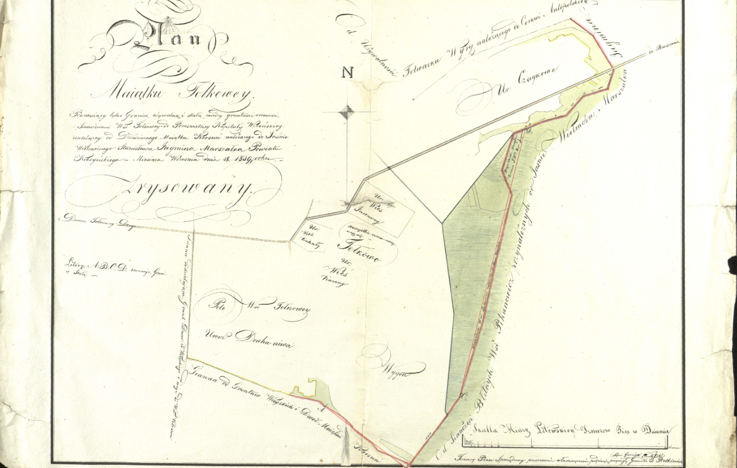 Plan of Tolkowa estate, 1839