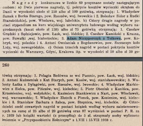 Yearbook entry about Adam Niczyporczuk