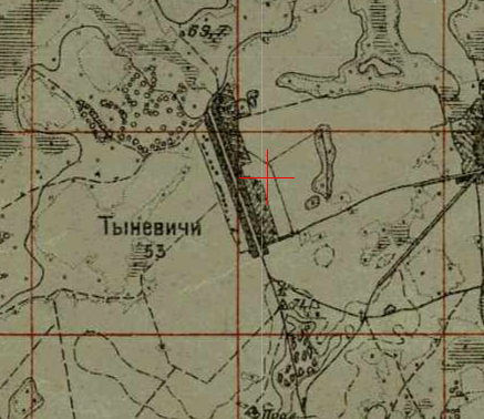 One-verst map of Tyniewicze