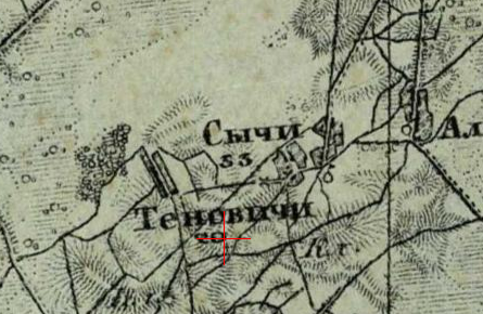 Three-verst map of Tyniewicze