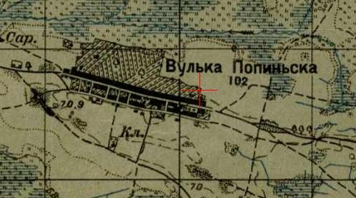 One-verst map of Wólka Popinska