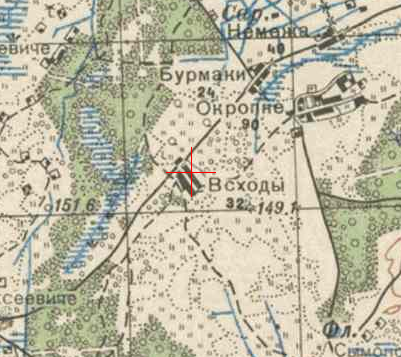 Red Army map of Wschody