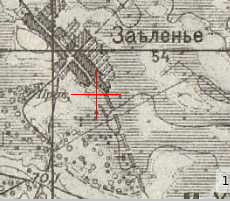 One-verst map of Zajelenie