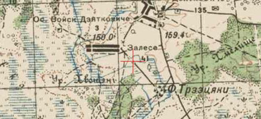 Red Army map of Zalesie