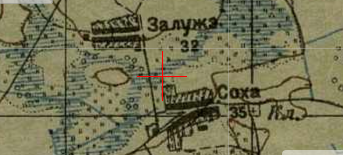 One-verst map of Zaluze