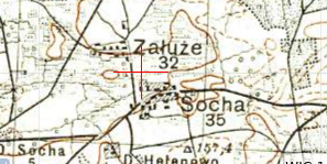 Polish WIG map of Zaluze