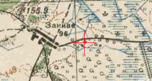 Red Army map of Zaniwie