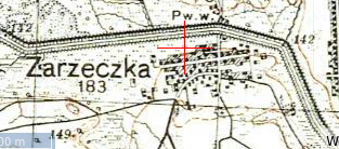 Polish WIG map of Zarzeczka