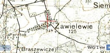 Polish WIG map of Zawielewie