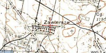 Polish WIG map of Zawiersze
