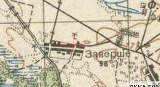 Red Army map of Zawiersze